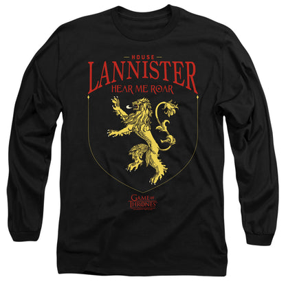 Game Of Thrones House Lannister Sigil Mens Long Sleeve Shirt Black Officially Licensed