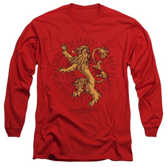 Game Of Thrones Lannister Burst Sigil Mens Long Sleeve Shirt Red