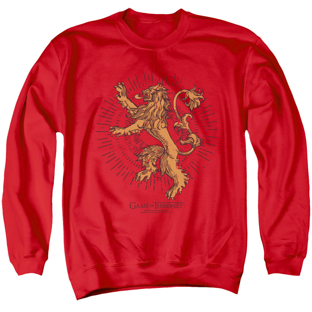 Game Of Thrones Lannister Burst Sigil Mens Crewneck Sweatshirt Red