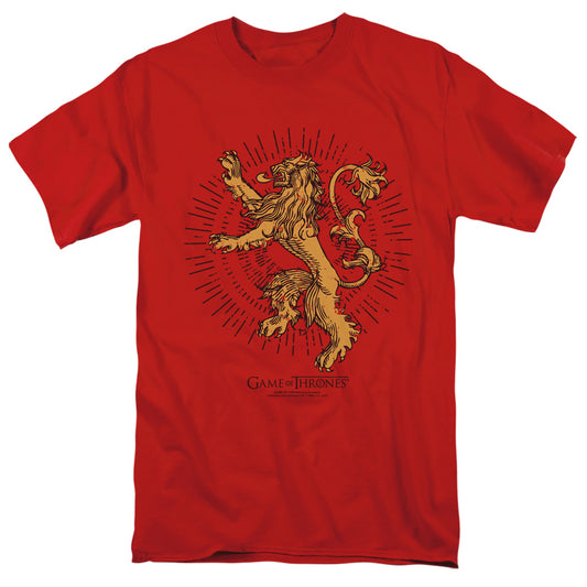 Game Of Thrones Lannister Burst Sigil Mens T Shirt Red