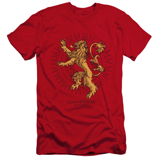 Game Of Thrones Lannister Burst Sigil Hbo Premium Bella Canvas Slim Fit Mens T Shirt Red