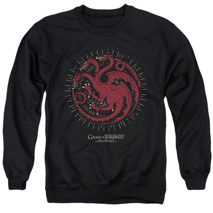 Game Of Thrones Targaryen Burst Sigil Mens Crewneck Sweatshirt Black