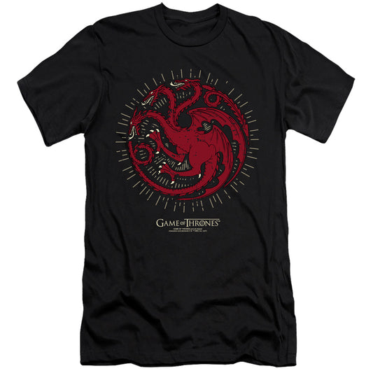 Game Of Thrones Targaryen Burst Sigil Hbo Premium Bella Canvas Slim Fit Mens T Shirt Black