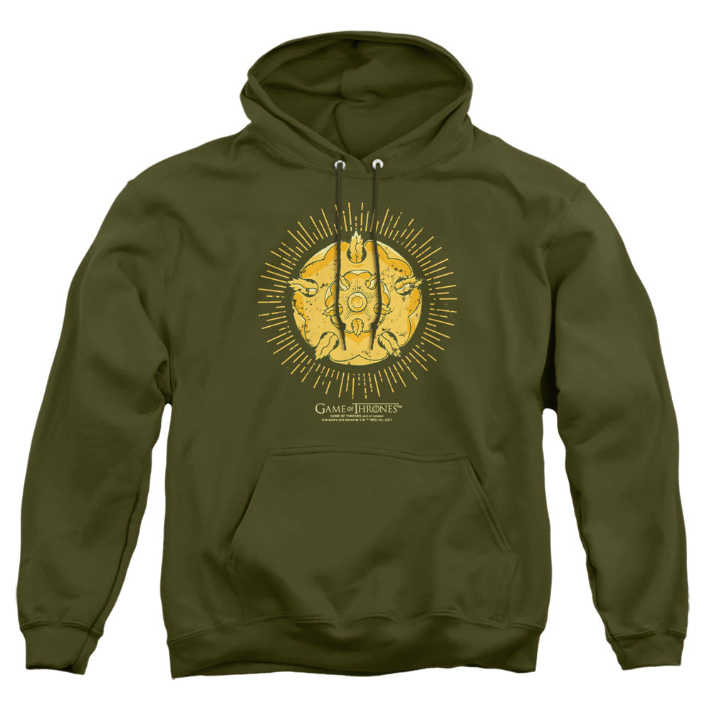 Game Of Thrones Tyrell Burst Logo Mens Hoodie Military Green Officially Licensed