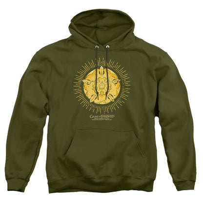 Game Of Thrones Tyrell Burst Logo Mens Hoodie Military Green Officially Licensed