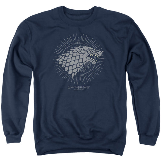 Game Of Thrones Stark Burst Sigils Mens Crewneck Sweatshirt Navy