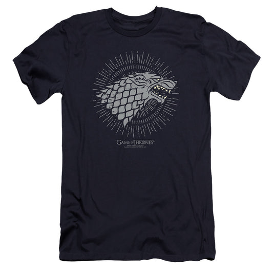 Game Of Thrones Stark Burst Sigils Hbo Premium Bella Canvas Slim Fit Mens T Shirt Navy