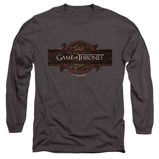 Game Of Thrones Title Sequence Logo Mens Long Sleeve Shirt Charcoal