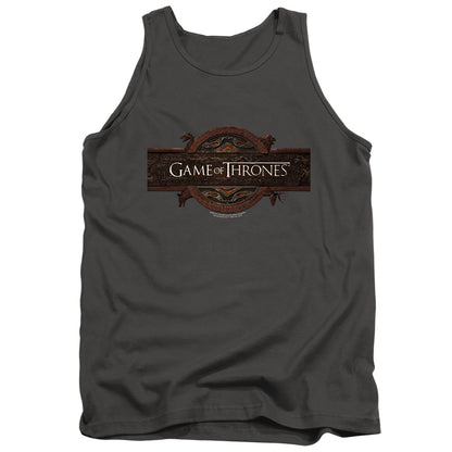 Game Of Thrones Title Sequence Logo Mens Tank Top Shirt Charcoal