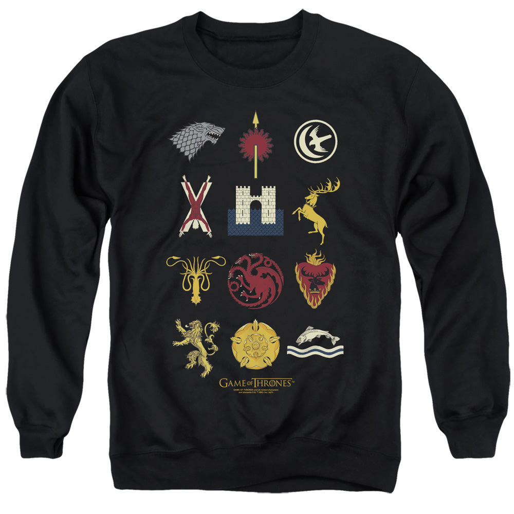 Game Of Thrones House Sigils Mens Crewneck Sweatshirt Black