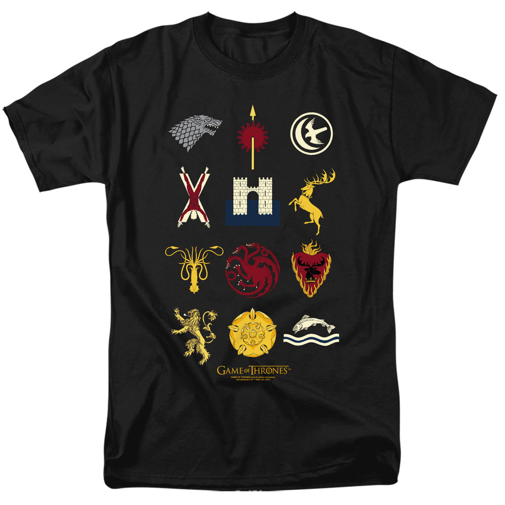 Game Of Thrones House Sigils Mens T Shirt Black