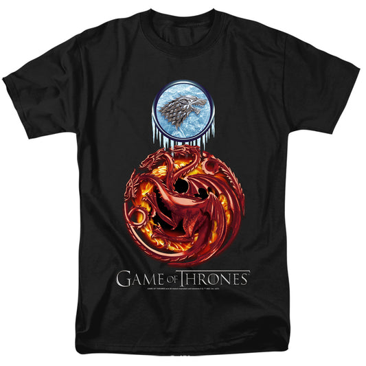 Game Of Thrones Combined Targaryn And Stark Mens T Shirt Black