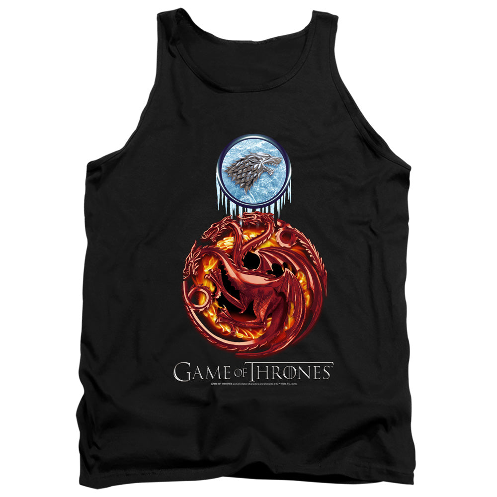 Game Of Thrones Combined Targaryn And Stark Mens Tank Top Shirt Black