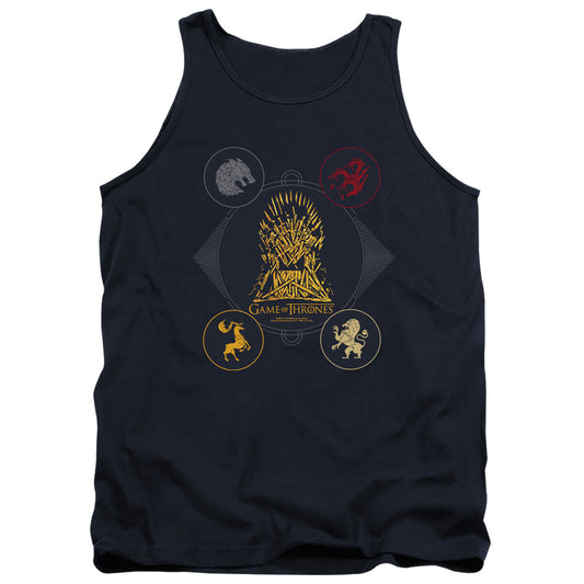 Game Of Thrones 4 Houses 4 The Throne Mens Tank Top Shirt Navy