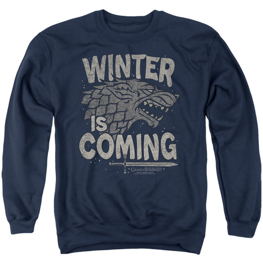 Game Of Thrones Winter Is Coming Mens Crewneck Sweatshirt Navy