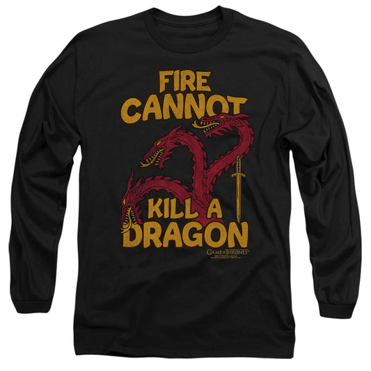 Game Of Thrones Dragons With Fire Mens Long Sleeve Shirt Black