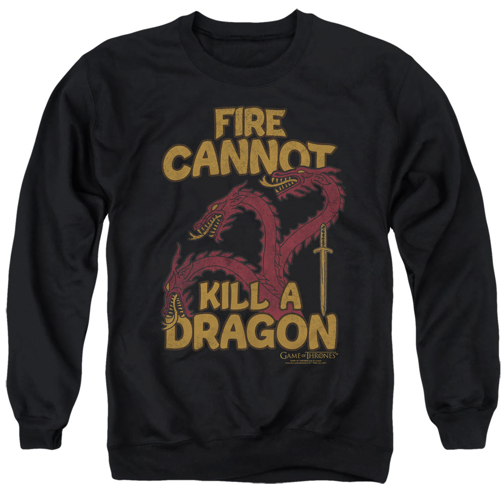 Game Of Thrones Dragons With Fire Mens Crewneck Sweatshirt Black