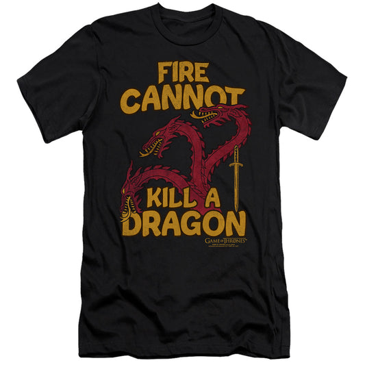 Game Of Thrones Dragons With Fire Hbo Premium Bella Canvas Slim Fit Mens T Shirt Black