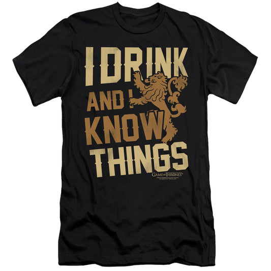 Game Of Thrones Know Things Hbo Premium Bella Canvas Slim Fit Mens T Shirt Black