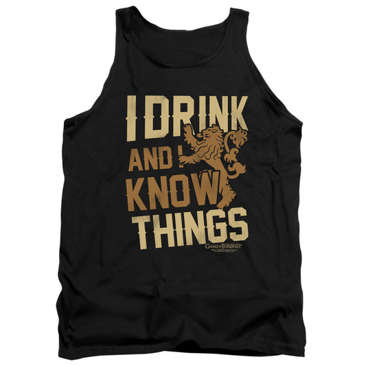 Game Of Thrones Know Things Mens Tank Top Shirt Black