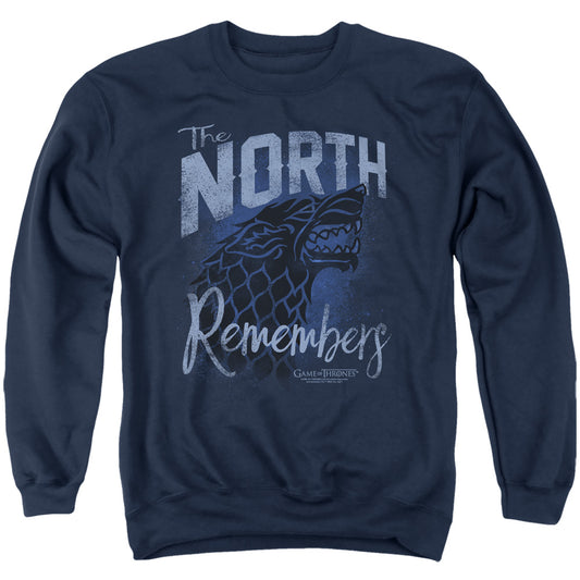 Game Of Thrones The North Remembers Mens Crewneck Sweatshirt Navy