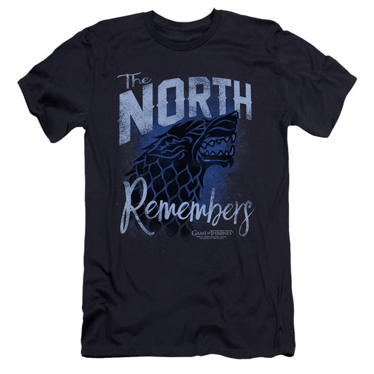 Game Of Thrones The North Remembers Hbo Premium Bella Canvas Slim Fit Mens T Shirt Navy