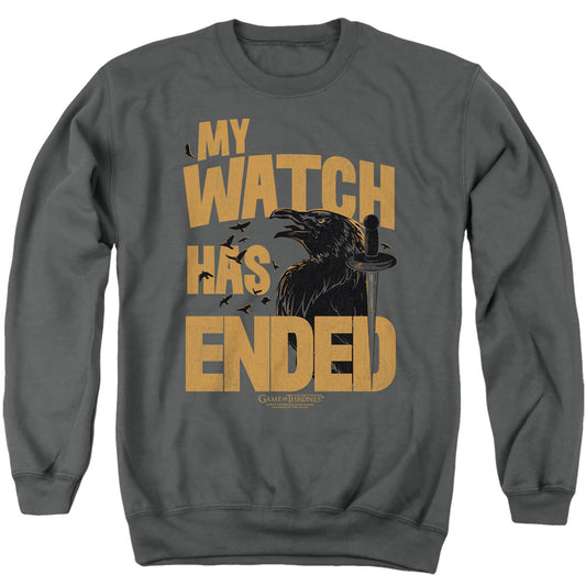 Game Of Thrones My Watch Has Ended Mens Crewneck Sweatshirt Charcoal