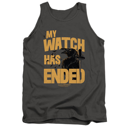 Game Of Thrones My Watch Has Ended Mens Tank Top Shirt Charcoal