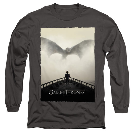 Game Of Thrones Dragon 2 Mens Long Sleeve Shirt Charcoal