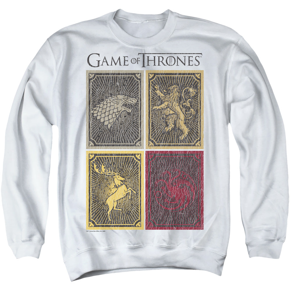 Game Of Thrones House Squares Mens Crewneck Sweatshirt White