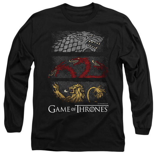 Game Of Thrones Sigil Banners Mens Long Sleeve Shirt Black