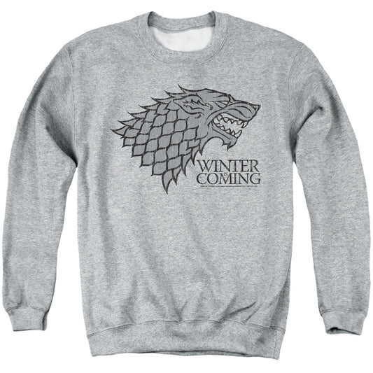 Game Of Thrones Startk Winter Is Coming On Gray Mens Crewneck Sweatshirt Athletic Heather