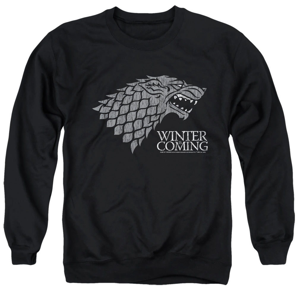 Game Of Thrones Startk Winter Is Coming On Black Mens Crewneck Sweatshirt Black