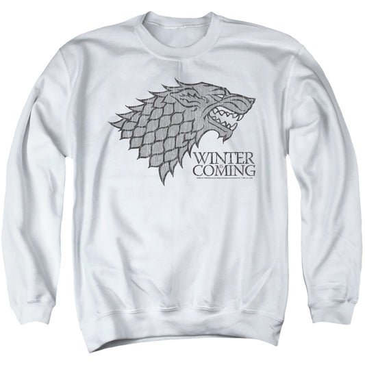 Game Of Thrones Startk Winter Is Coming On White Mens Crewneck Sweatshirt White