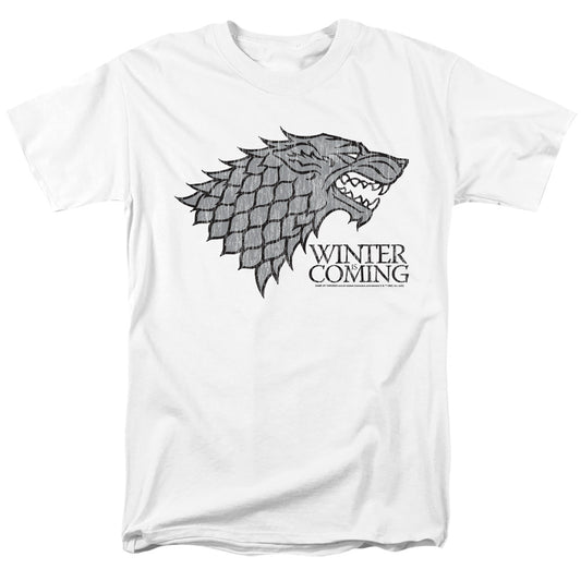 Game Of Thrones Startk Winter Is Coming On White Mens T Shirt White