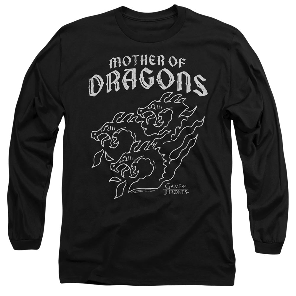 Game Of Thrones Mother Of Dragons Mens Long Sleeve Shirt Black Officially Licensed