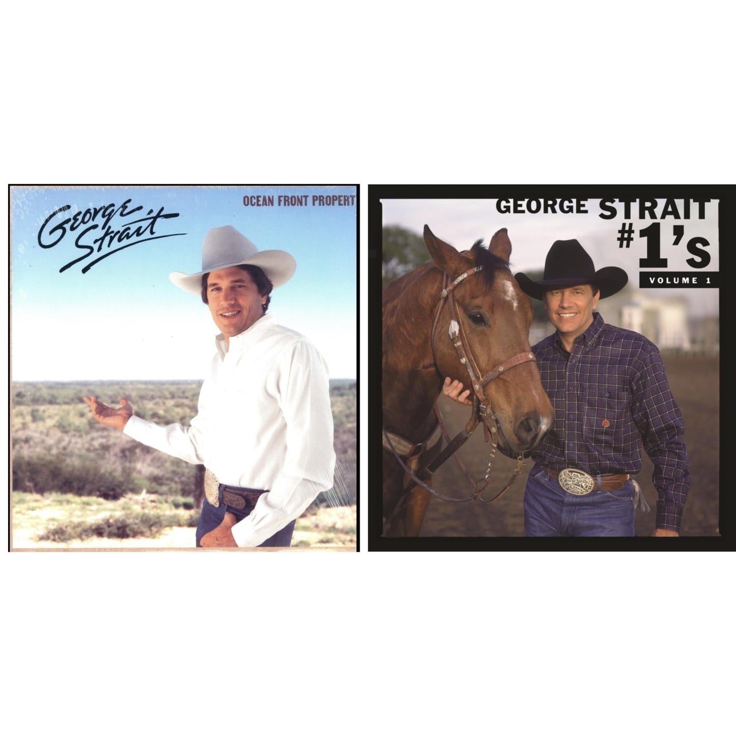 George Strait - #1'S Volume 1 (Blue LP Vinyl) & Ocean Front Property (LP)