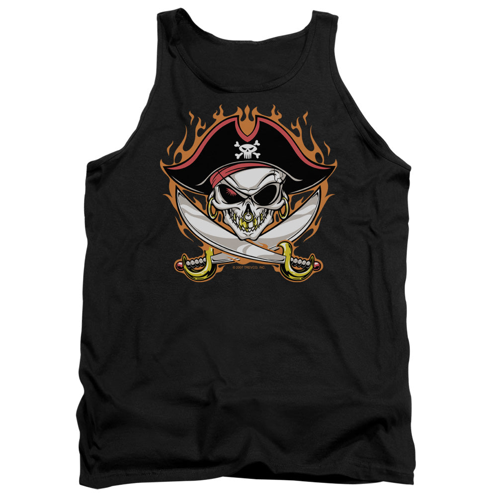 Pirate Skull Mens Tank Top Shirt Black