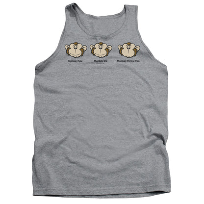 Monkey See... Mens Tank Top Shirt Athletic Heather