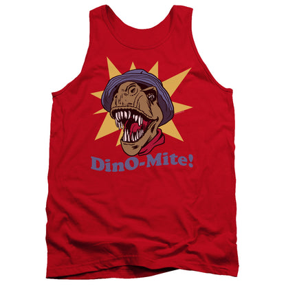 Dino Mite Mens Tank Top Shirt Red