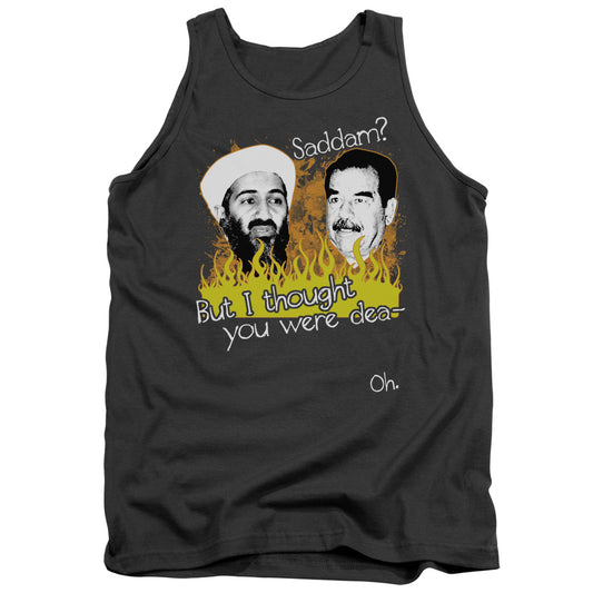 Saddam Mens Tank Top Shirt Charcoal