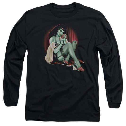 Zombie Pin Up All A Girl Wants Mens Long Sleeve Shirt Black