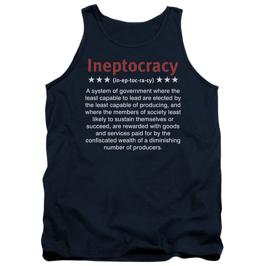 Ineptocracy Mens Tank Top Shirt Navy