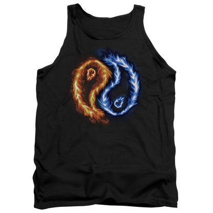 Flame Yang Mens Tank Top Shirt Black