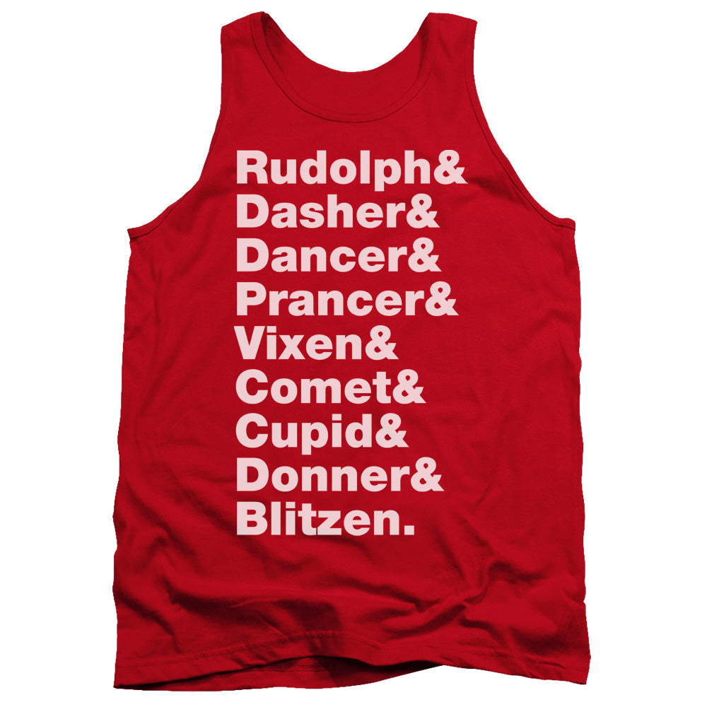 Reindeer Mens Tank Top Shirt Red