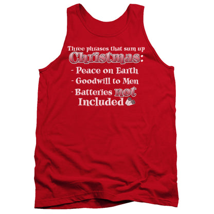 Three Phrases Mens Tank Top Shirt Red