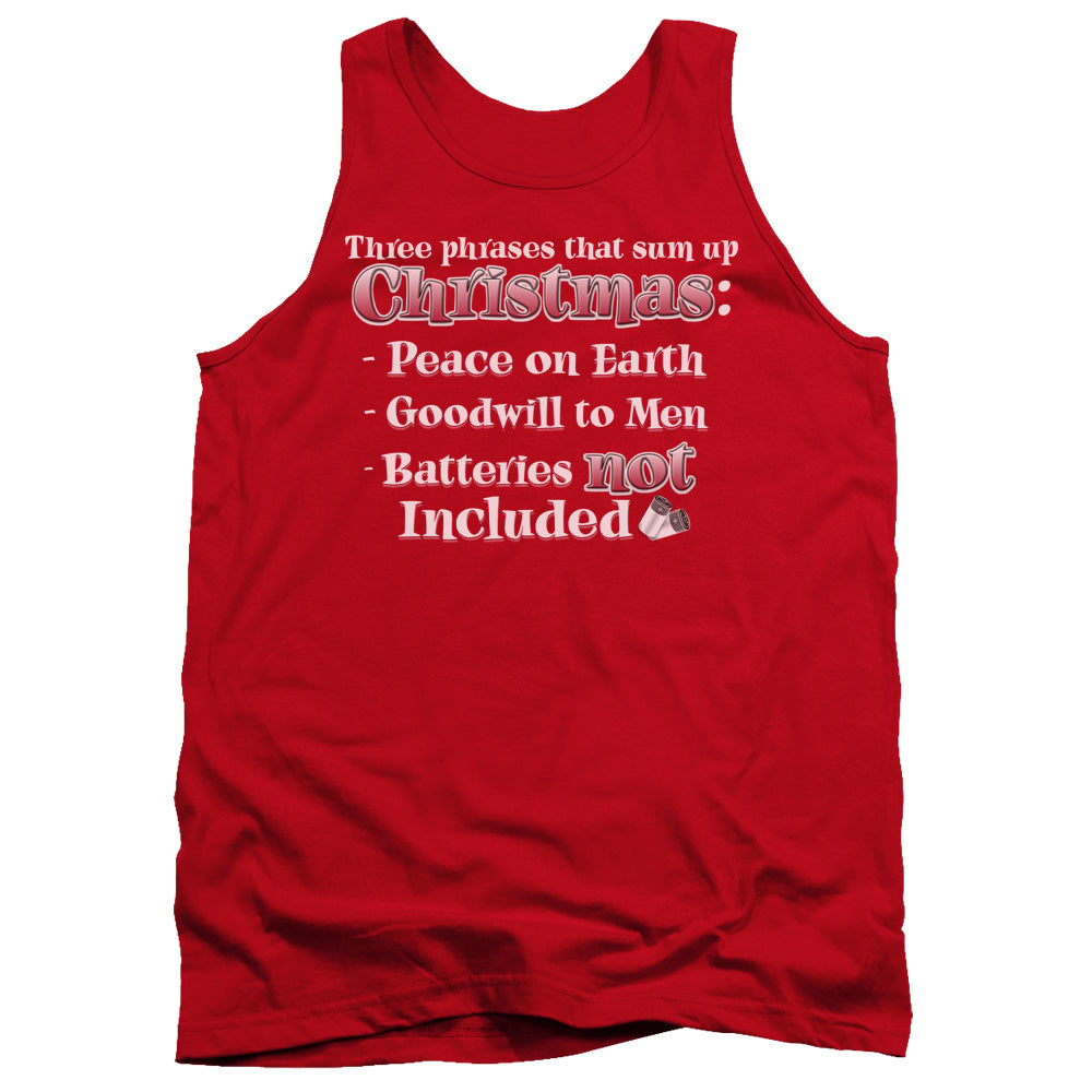 Three Phrases Mens Tank Top Shirt Red