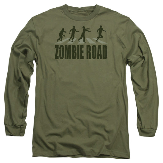 Zombie Road Mens Long Sleeve Shirt Military Green