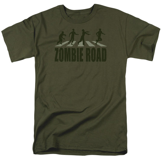 Zombie Road Mens T Shirt Military Green