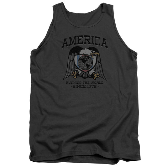 World Leaders Mens Tank Top Shirt Charcoal